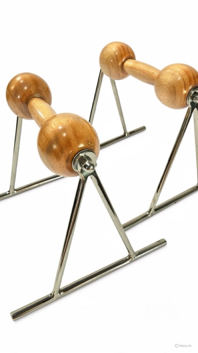 Push up varilla niquelada BALANCE con manijas de madera